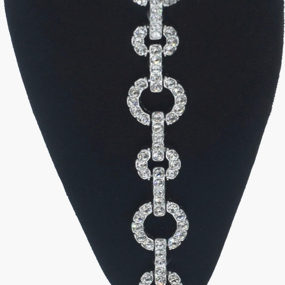 Gently used - 🖤✨Impo Black Ankle Boots with Silver Rhinestone Chain Detail